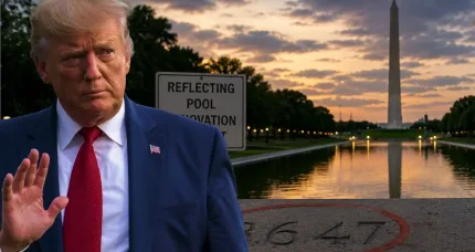 Trump-Linked Reflecting Pool Project Targeted as ‘8647’ Marking Sparks Investigation