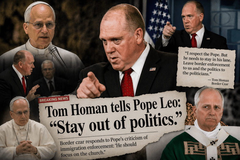 SHOTS FIRED: Homan Slams Pope Leo XIV Over Immigration Attack…